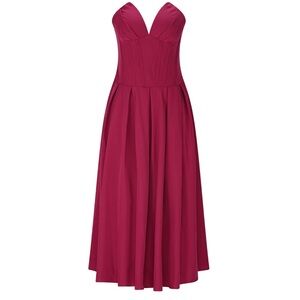 Burgundy Strapless Dress